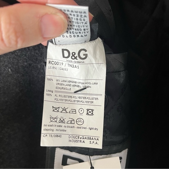 D&G x DOLCE & GABBANA Y2K Double Breasted Long Wool Coat Jacket Peacoat - Picture 14 of 15
